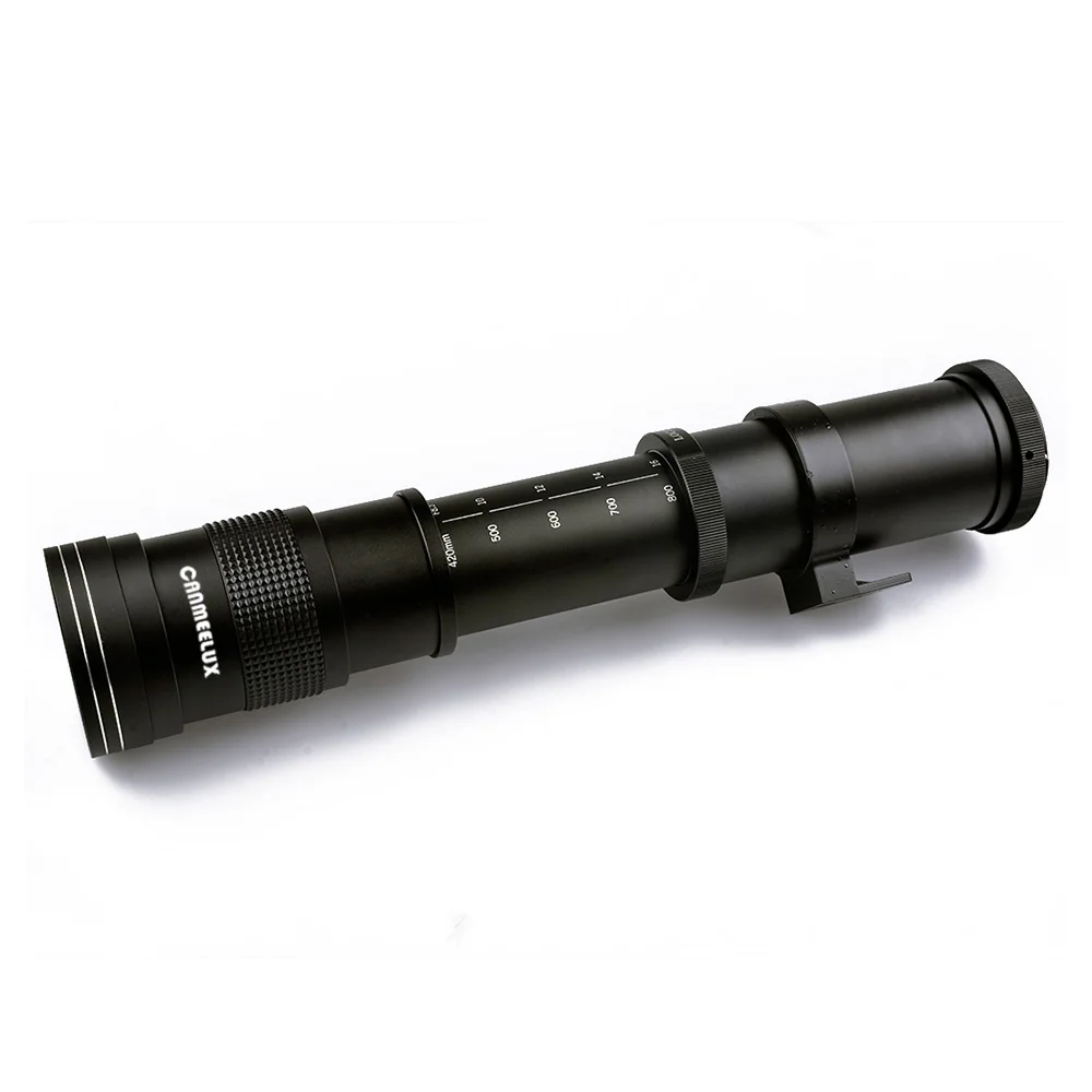 
 Телеобъектив CANMEELUX 420-800 мм f/8,3 с ручным зумом и Т-образным креплением для цифровых камер canon, NIKON, PENTAX, Sony, Minolta  