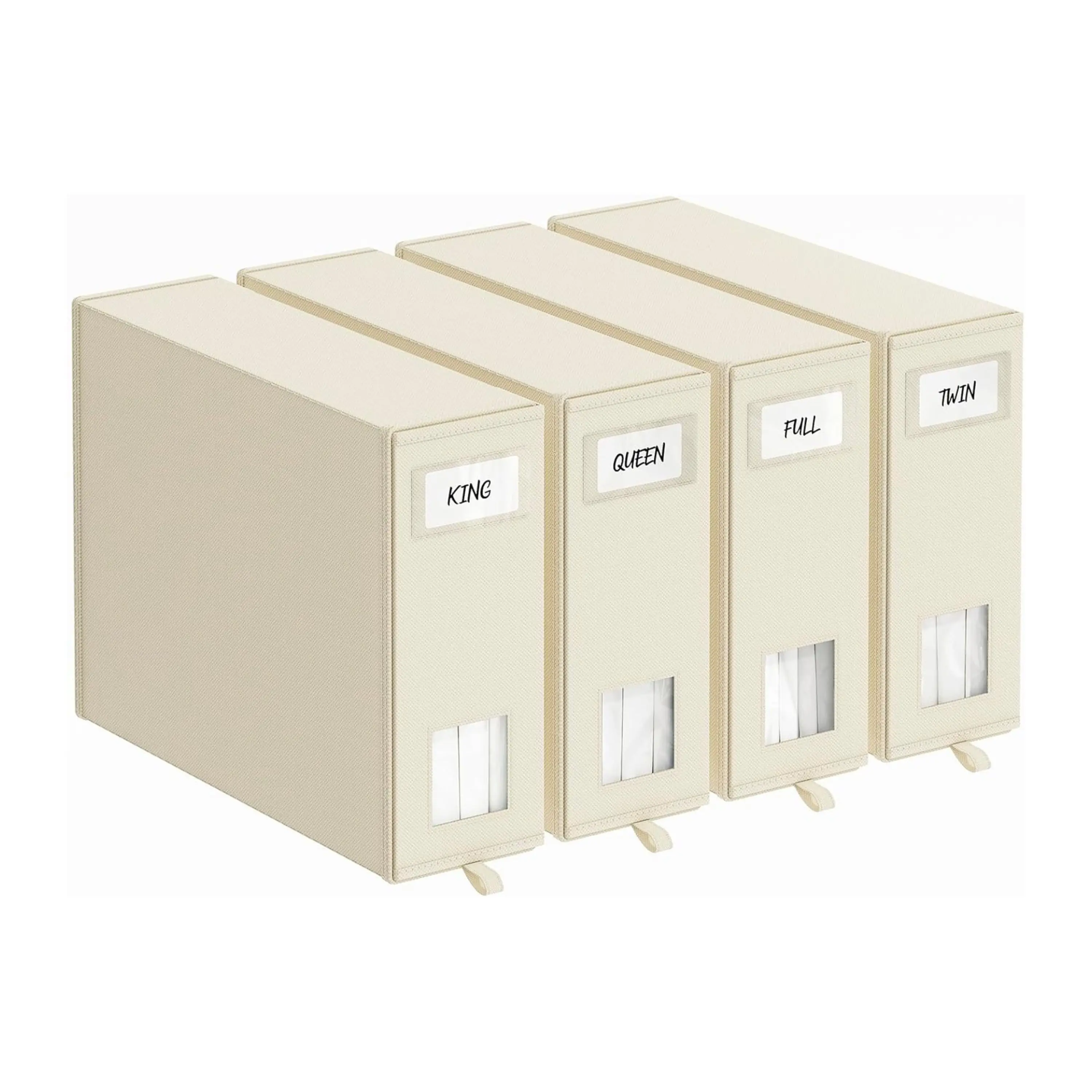 Skymoving Custom 4 Pack Fabric Storage Box Pillowcases Bedding Storage Organizer Linen Closet Foldable Bed Sheet Set Organizer