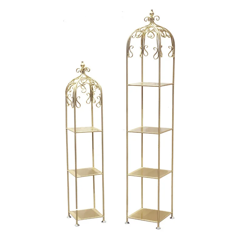 Nordic golden bag shelves Floor-standing multi-layer shoe bag display stand clothing store simple storage rack