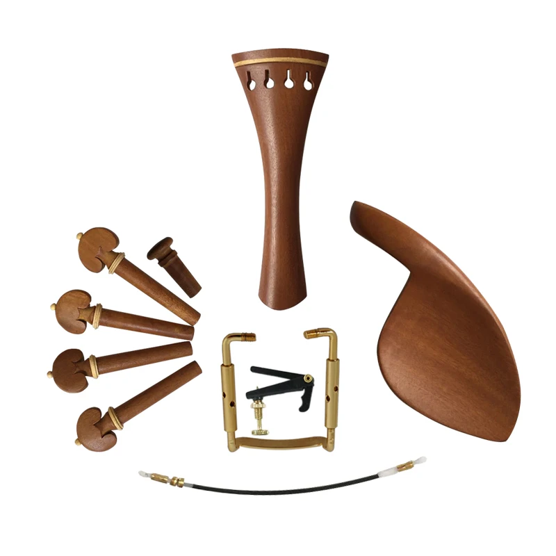 wholesale price boxwood vintage design fully violin string fittings with heart shape tuner VS-06 tailpiece chinrest pegs
