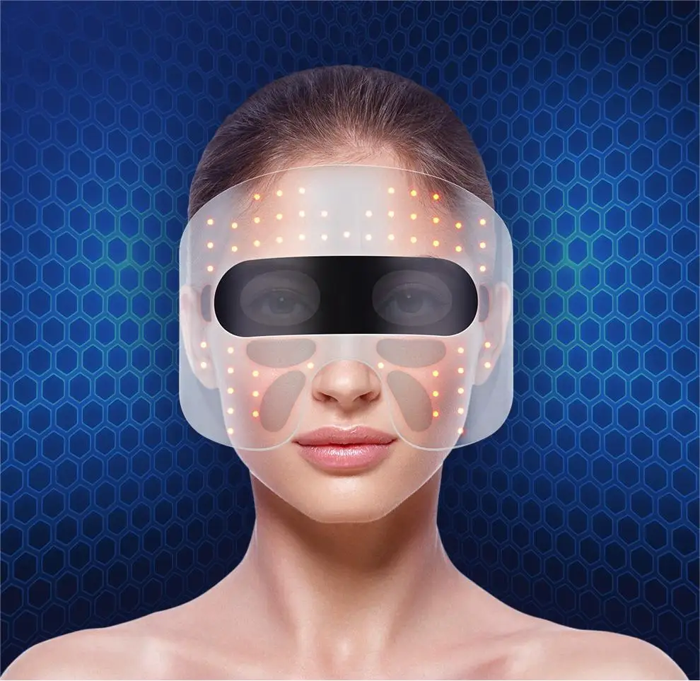 Microcurrent LED Facial Masker Device Silicone Skin Care Cosmetic Tool Battery Lightening Spa Face Wholesale Electrical Tool