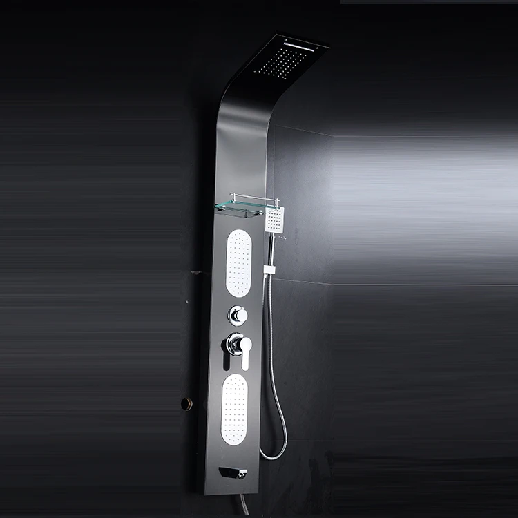 
 Роскошная Черная душевая панель, гидро Массажная душевая панель из нержавеющей стали, настенная панель для душа  