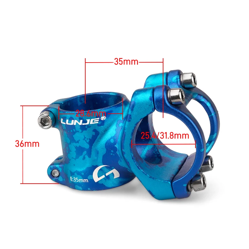 LUNJE MTB New Stem 35mm Dh Am Enduro Stem Cnc High-Strength Mountain Bike Power Stem 31.8/25.4*35mm Bicycle Parts