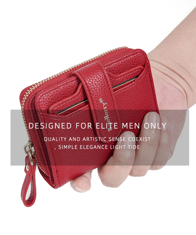 Baellerry Ladies Zipper Coin Purse Fashion designer card holder PU leather Fashion Ladies short Wallets
