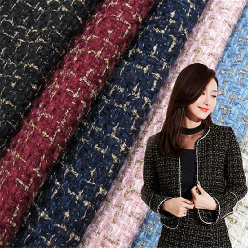 Haute Couture Fancy Tweedy Fabric Jacquard Knit Fabric Ladies Woolen Small Fragrant Style