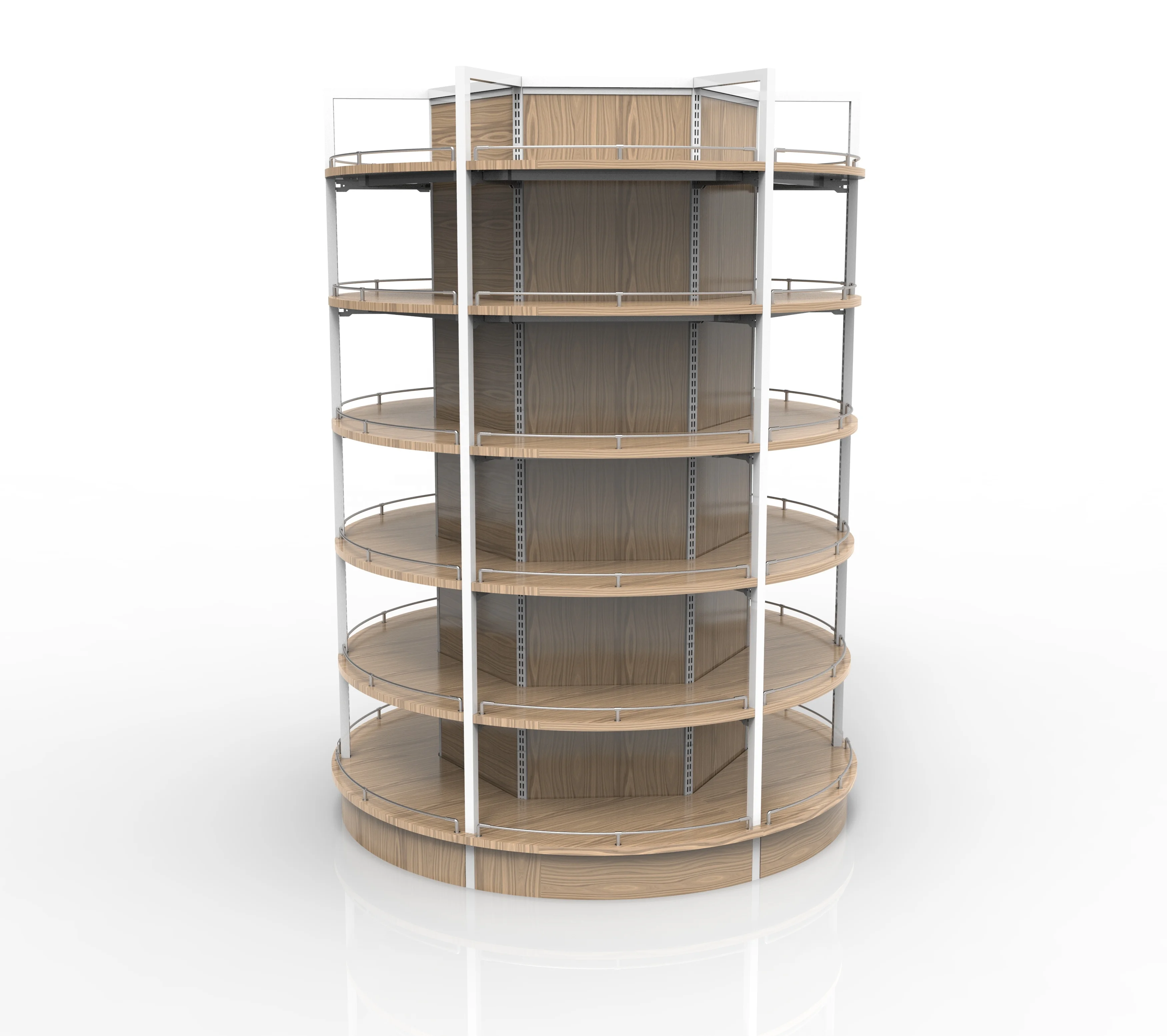 wooden column shelves