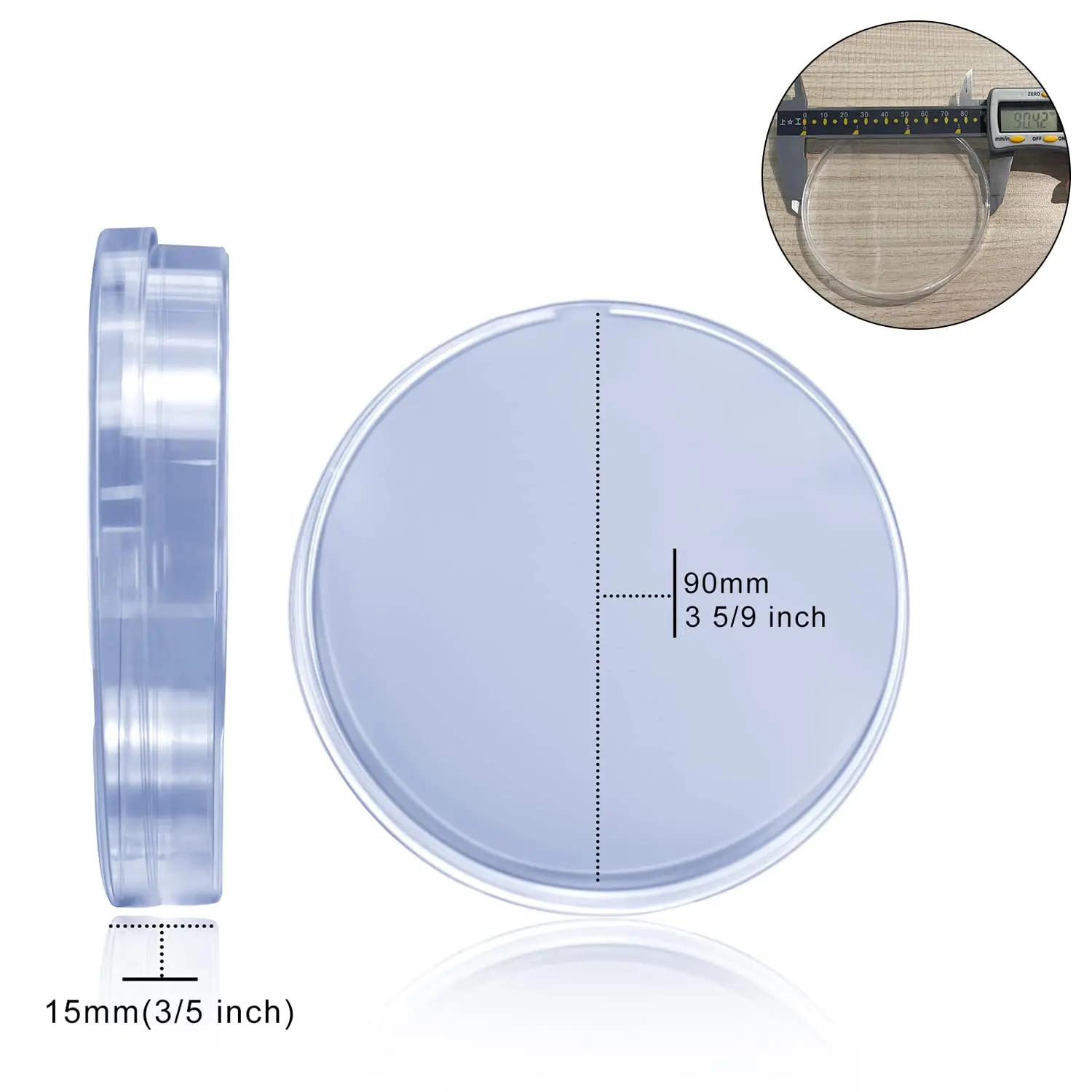 90*15mm Tissue Culture Plate Cell Culture Dish Sterilized 90mm Petri Dish for Lab