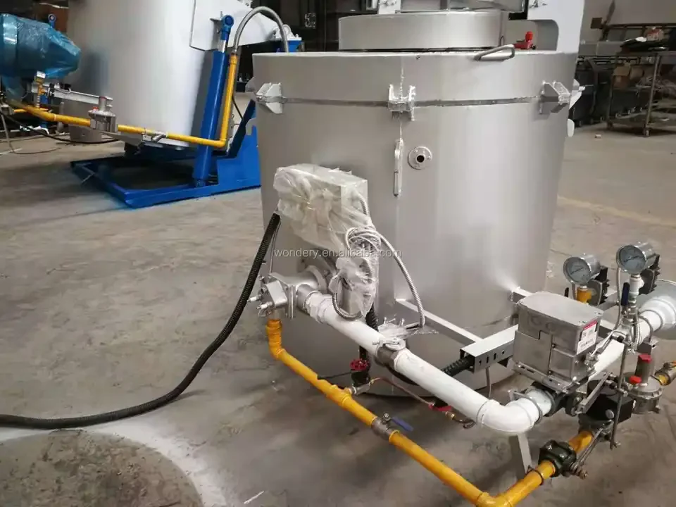 WONDERY New Type Top Selling fuel gas crucible melting furnace for aluminum alloy for sale