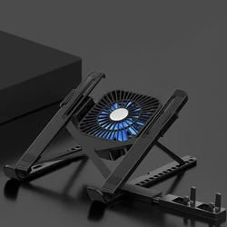 Wholesale Portable Foldable Height Adjustable Notebook Riser Cooler Tablet Stand Laptop Cooling Pads With Mobile Phone Holder