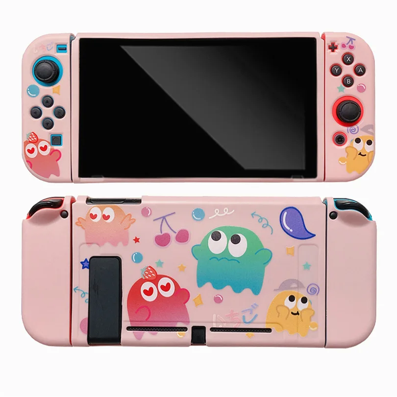 
pink monster cartoon case game Protective soft hand grips for Nintendo Switch Console for Joy-con controller kids Switch case 