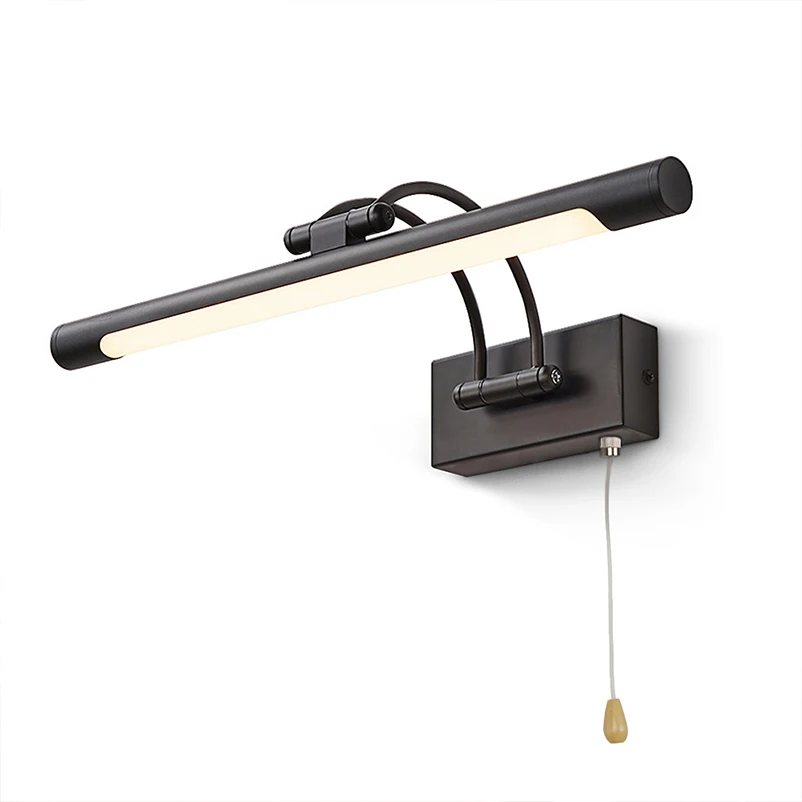 Bedroom 16W Home Hotel Stair Art Deco Black Wall Pull Switch Swing Arm Picture Lighting