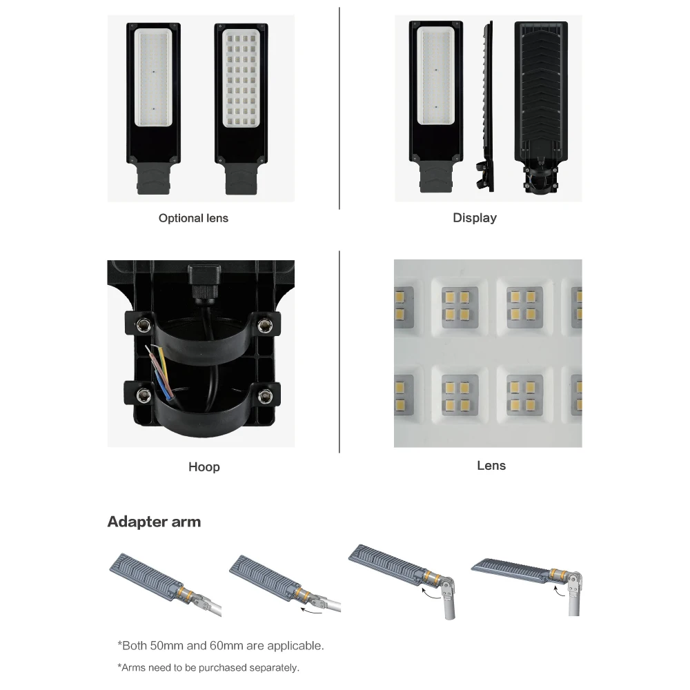55 Watts street light led luminaires with surge protection