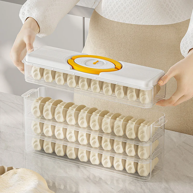 Multilayer Dumpling Storage Box Food Container Refrigerator Organizer
