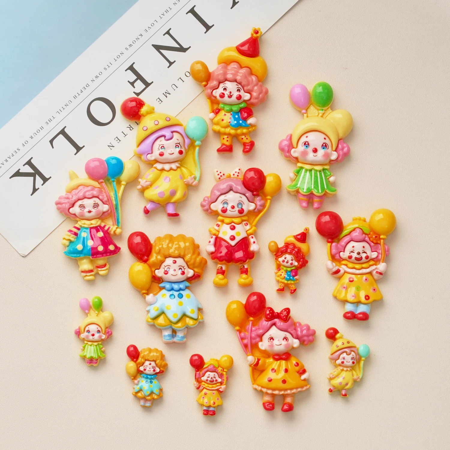 Kawaii воздушный шар Клоун Девушка кремовый клей чехол для телефона из смолы поделки мультфильм аксессуары брелок кулон украшение дома