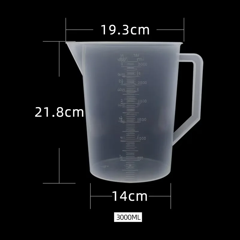 OEM Kitchen PP Plastic Cups with Handle Single Wall Beaker Jug in Various Styles and Capacities for Measuring