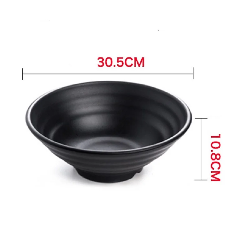 Japanese Ware Restaurant Melamine Black Rice Ramen Soup Noodle Udon Bowl