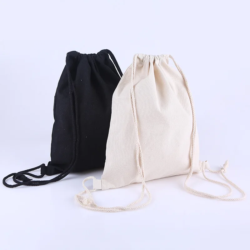 Wholesale Cheap Best Dust Bags Blank Cotton canvas drawstring bag backpack with logo