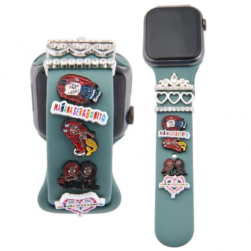 popular cartoon karol g design metal watch bad charms decoration accessories for watch band
