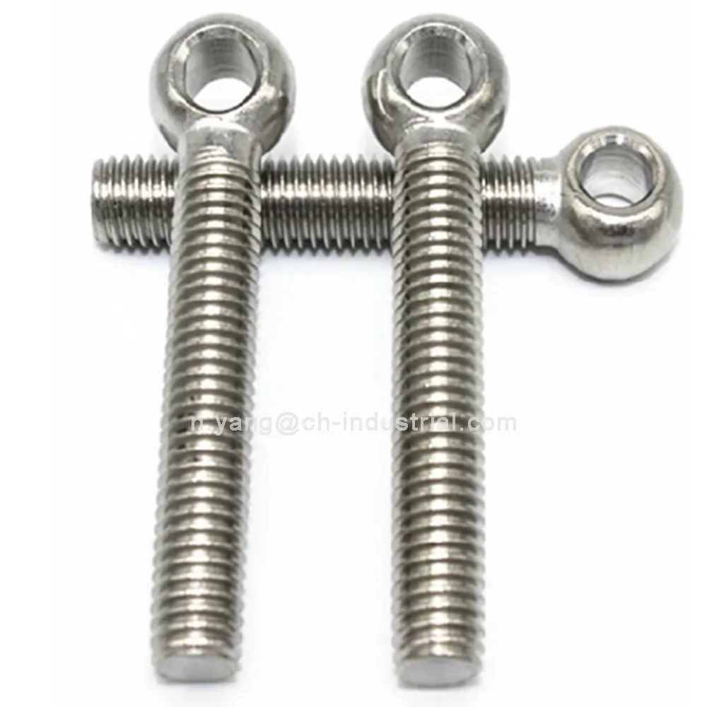 M10 Full Threaded Eye Bolt ss304 ss316 Round Eye Long Eyebolt DIN444 Lifting Eye Bolt Stainless Steel Bolt China Supplier