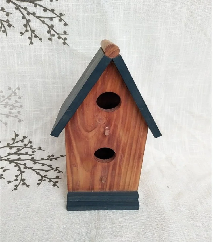 Excellent quality new unfinished wooden bird house wholesale wood nest aviary wood product