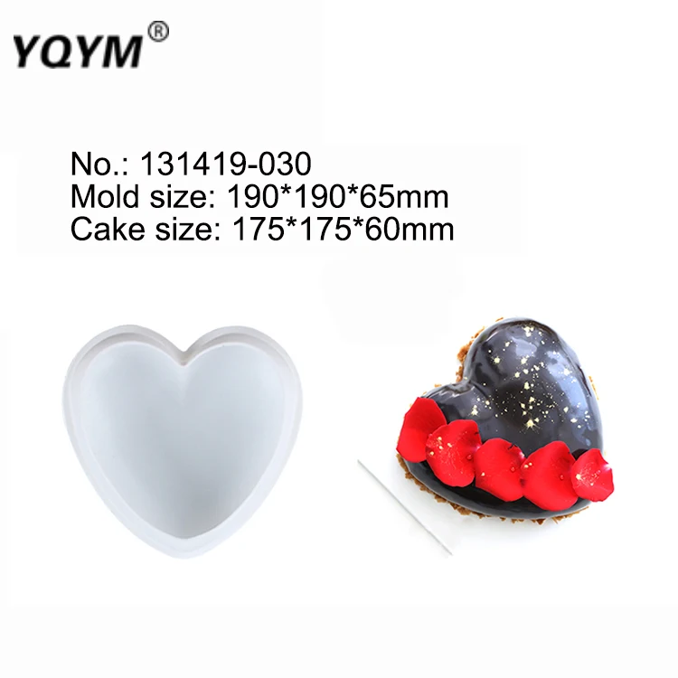 Silicone Cake Baking Mold Non-stick Heart Shaped Moule Silicone Cake Mould White Mousse 3d Silicon Cake Mold