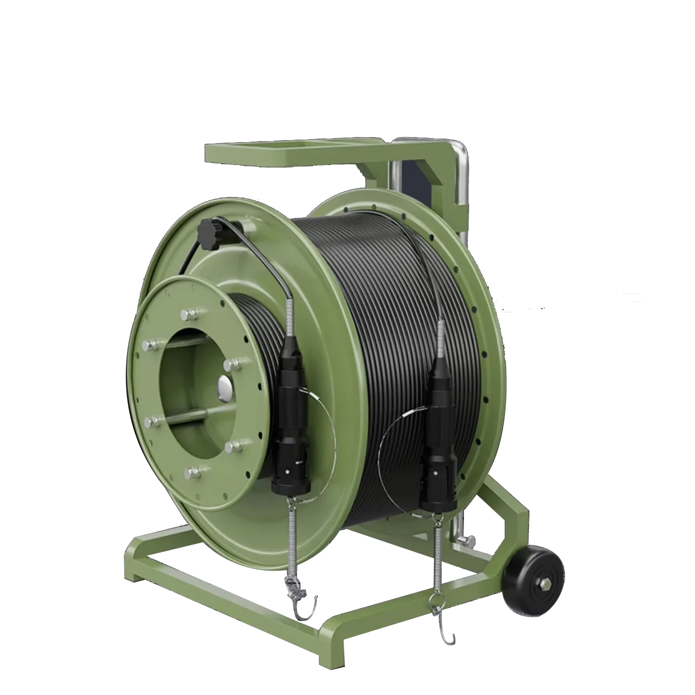 Наружная жесткая окружающая среда волоконно-оптический кабель катушка из алюминиевого сплава легкий вес металлический кабельный барабан 1 км 2