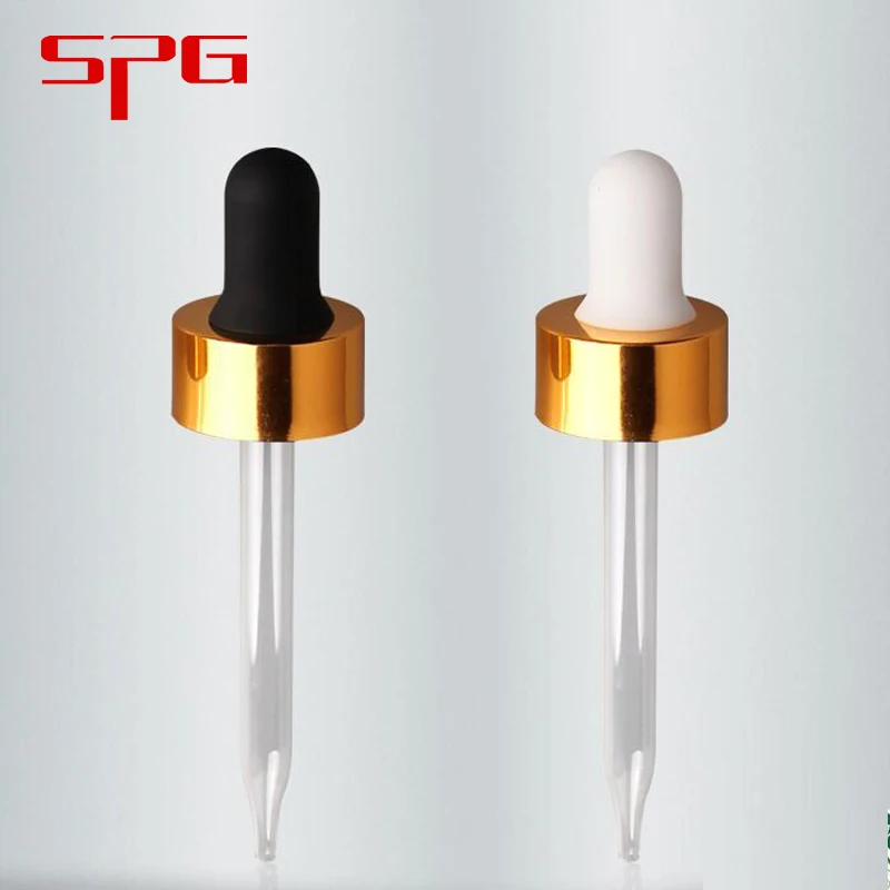 18mm 20mm Aluminium Dropper with Glass Pipette for Boston Round Bottles