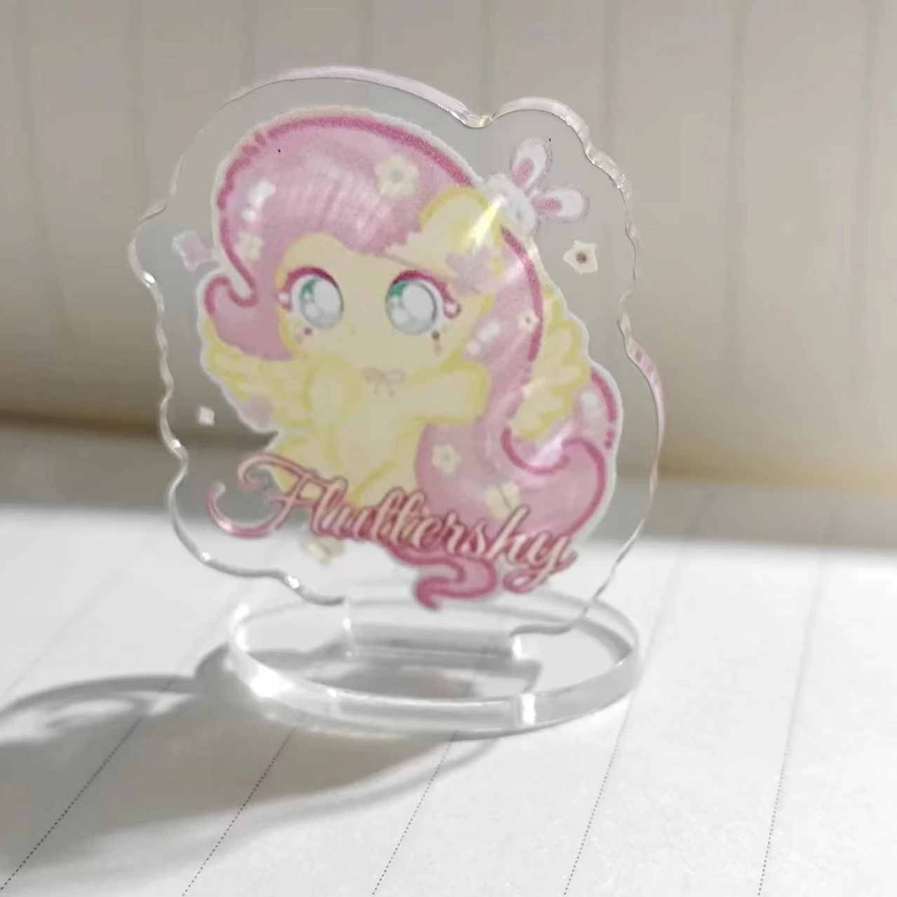Custom cartoon station bright color card transparent acrylic fun cartoon card display student desktop