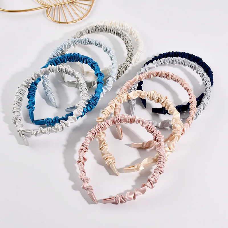 simple fashion hairbands solid color hair hoop stain hair band korean sweet  hair bands for women