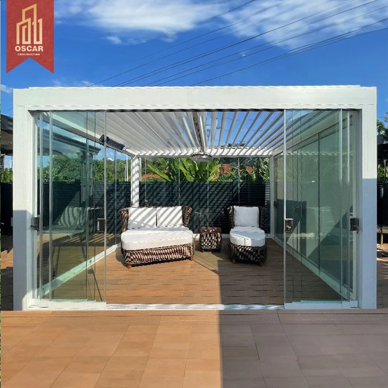 Octagonal Canopy Leisure Garden Yard Gazebo Brown Pavilion with Mosquitoes Net