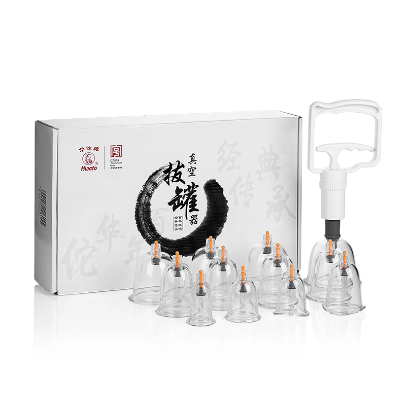 Plastic Vacuum Cupping Set Hijama Cups Therapy Massager Device 1 to 8 Size of Single Cupping Body
