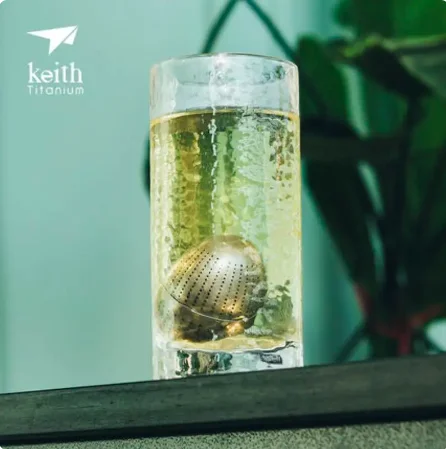 Healthy Titanium Egg-Shaped Tea Infuser Silver Loose Leaf Tea Ball Strainer Set for Office Home Outdoor Use