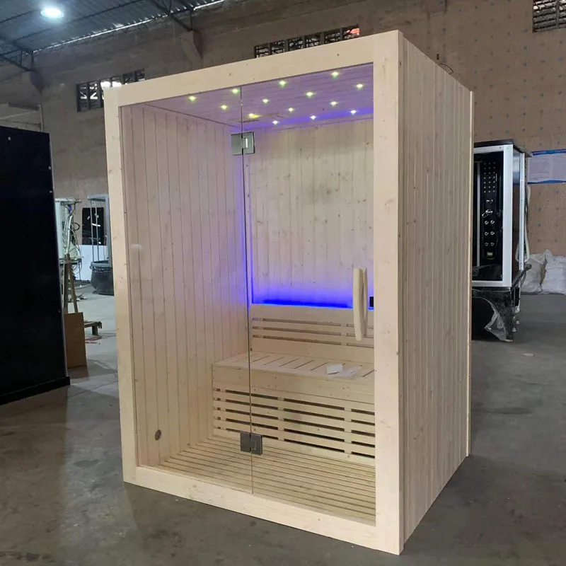 digital computer control temperature setting colorful therapy nature solid wood  sauna room for keep health