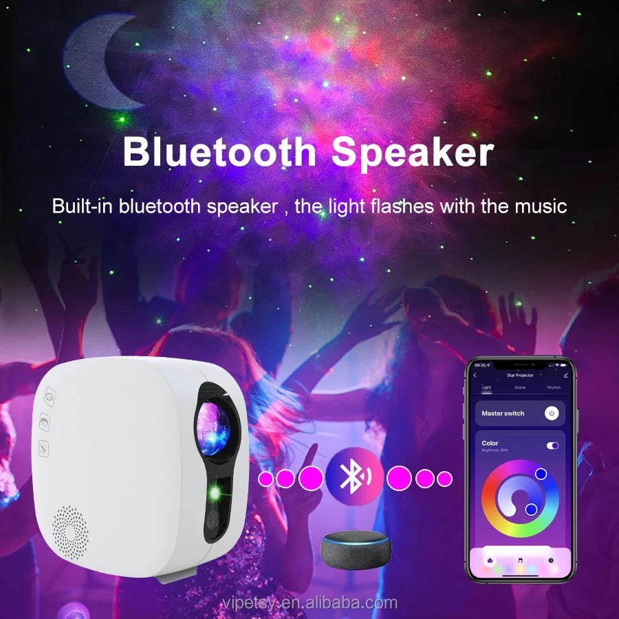 USB Moon Bedside lamp Atmosphere lamp 3D Colorful Nebula Moon with BT wireless remote control for music playback