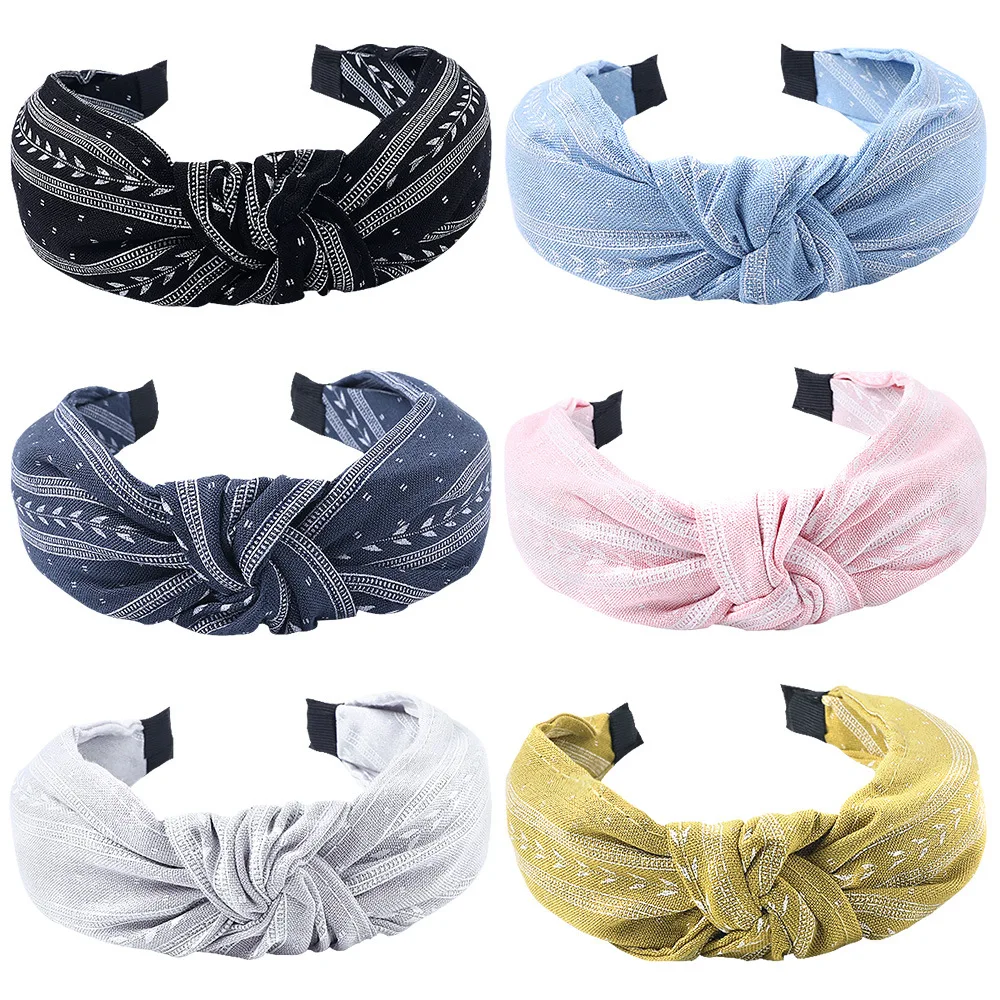 Hot Sale Spring and Summer Yellow and Red Color Knot Fashion Retro Headband For Women and Girls