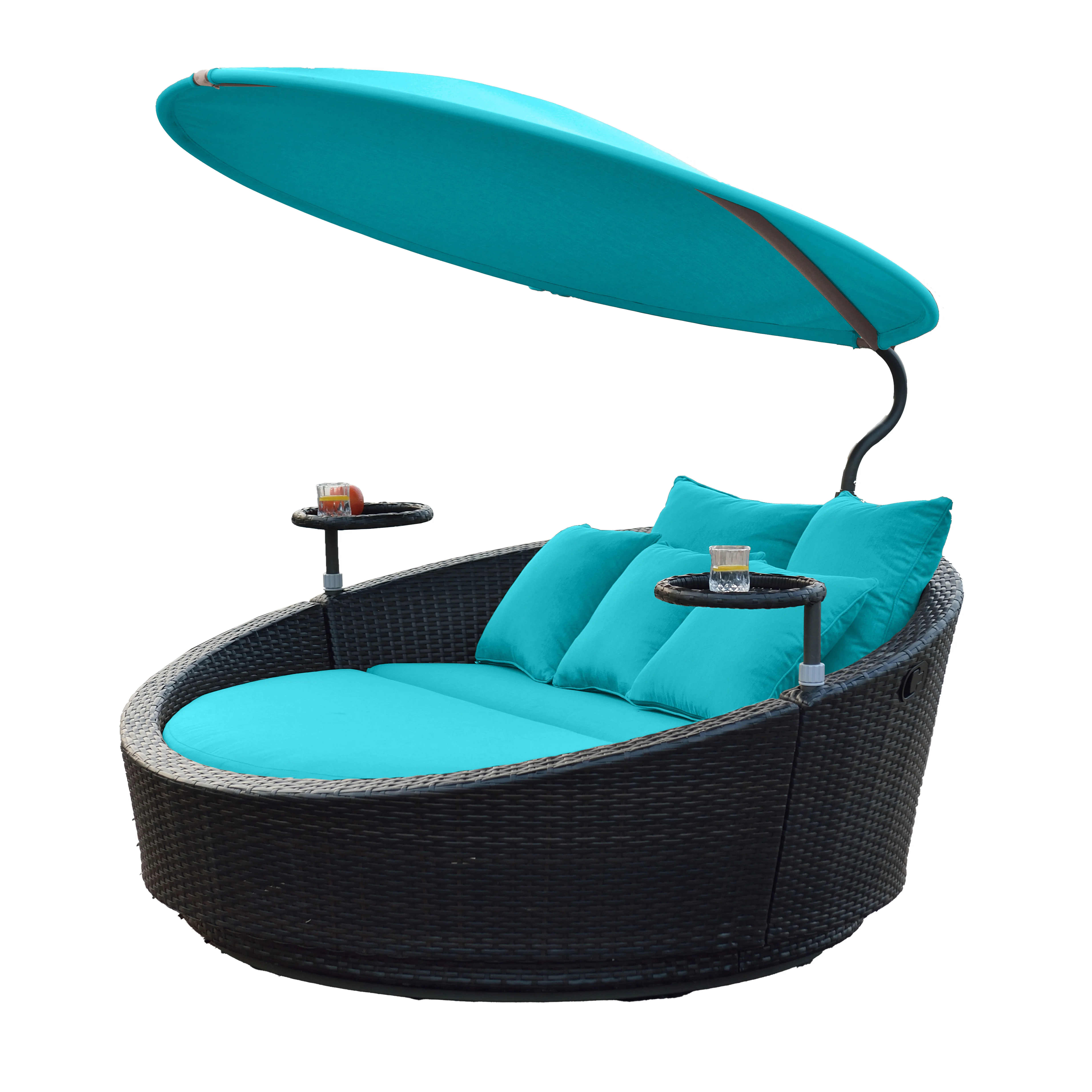 Высококачественный тканый навес для улицы, роскошная садовая мебель для патио из алюминия