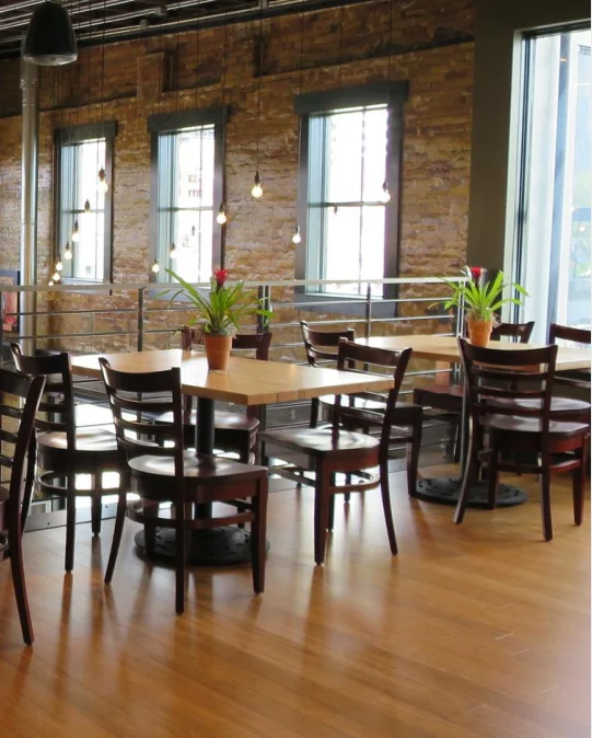 Solid beech wood Restaurant Use Antique Coating Restaurant Furniture Sets