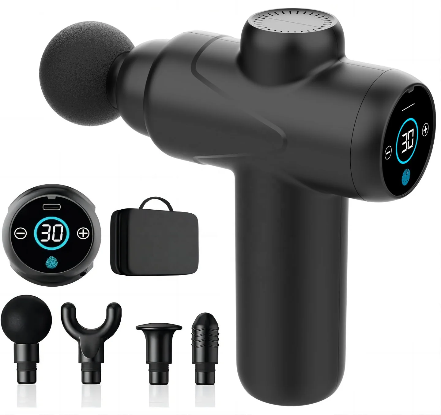 Nowcozy Pocket-Sized Deep Tissue Massager Gun with Carry Case, Muscle Mini Massage Gun with 30 Speeds