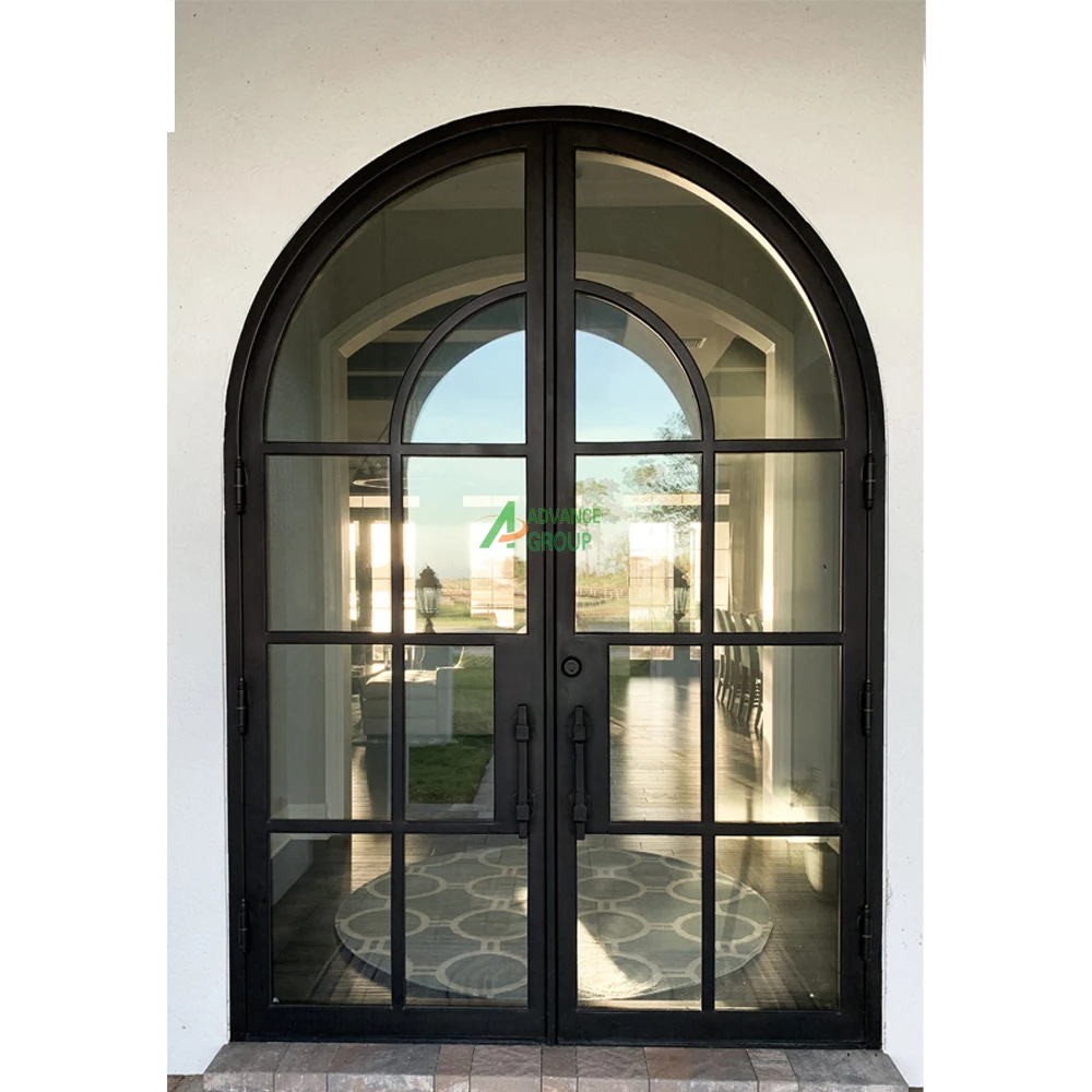 ADVANCE Wrought Iron Front Main Entry Door Full View Single Swing Glass Gate