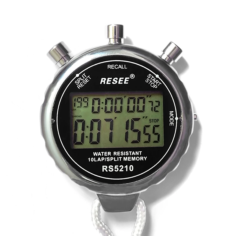 Высококачественный металлический цифровой электронный спортивный секундомер обратный отсчет 30 воспоминаний секундомер для бега