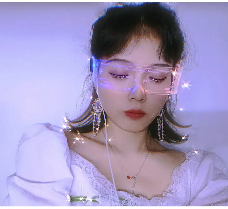 LED light luminous glasses tide future technology vibrato with the same bar bounce