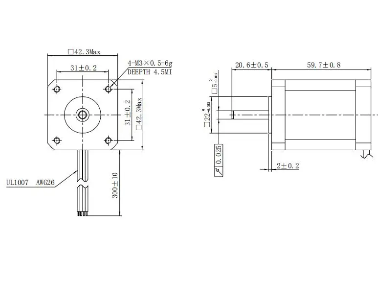 Samsr SS1705A20A Nema 17 42 мм 1 8 градусов 2 а нм гибридный шаговый двигатель с открытой