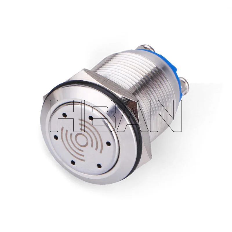 red flash 220V Metal Material 19mm stainless steel led Light waterproof buzzer 24v