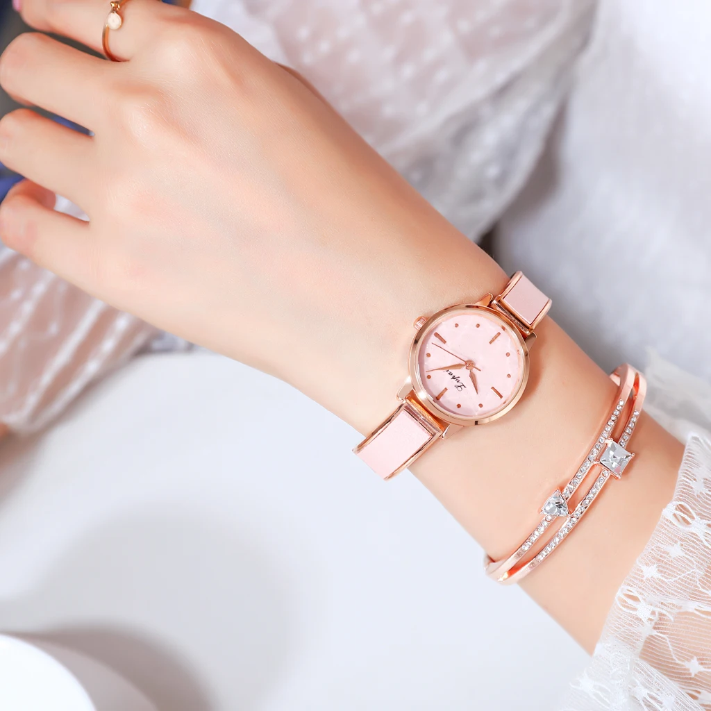 
Lvpai Brand Luxury Bracelet Rose Gold Starry Sky Dial Dress Watch For Women Simple Rhinestone Business Quartz Clock Wristwatch 