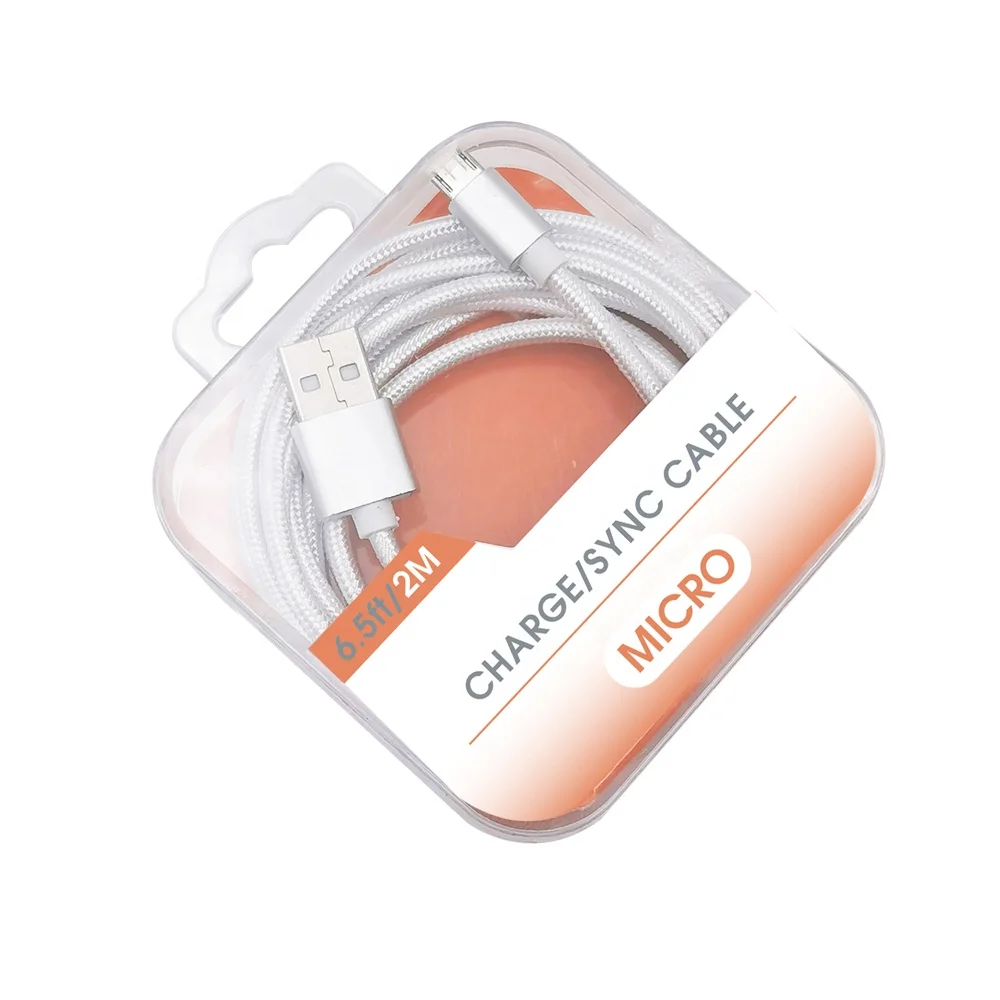 1 Sample is Ok 2M USB Cable Nylon Braided 6Ft Micro USB Cord Type C Fast Charging Usb Data Cable For Iphone Cable