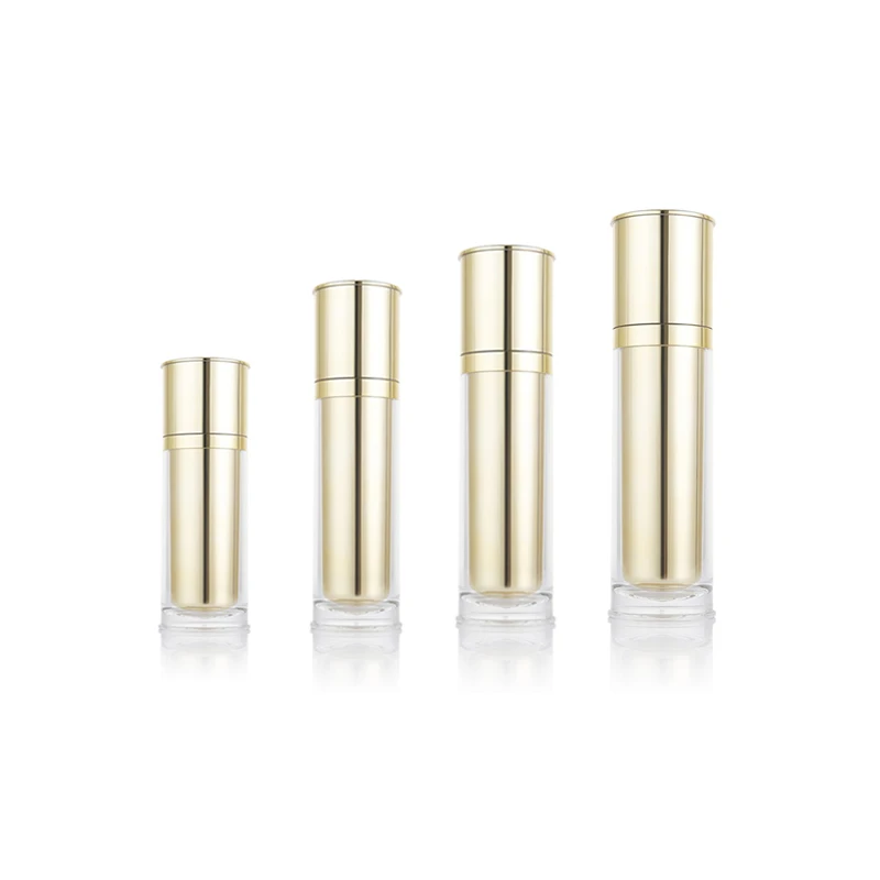 China best quality gold mushroom shaped bottle anti-aging serum bottle packaging pmma golden luxury lotion packaging 30ml-100ml