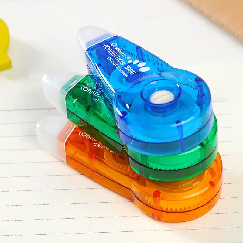 Hot Selling school office Stationery Creative 8M custom transparent PET plastic colored Correction Tape for student kids