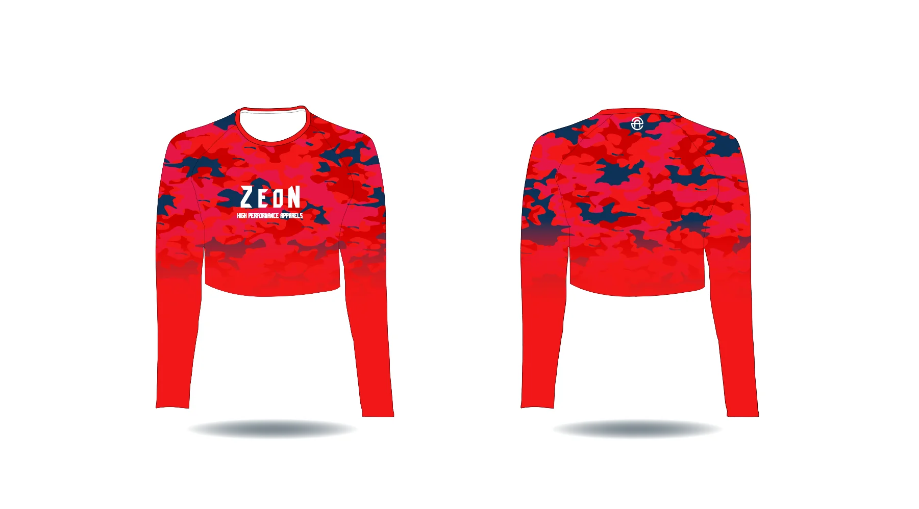 custom your own design red camo performance sports long sleeve womens ladies girls t shirt crop top fishing shirts