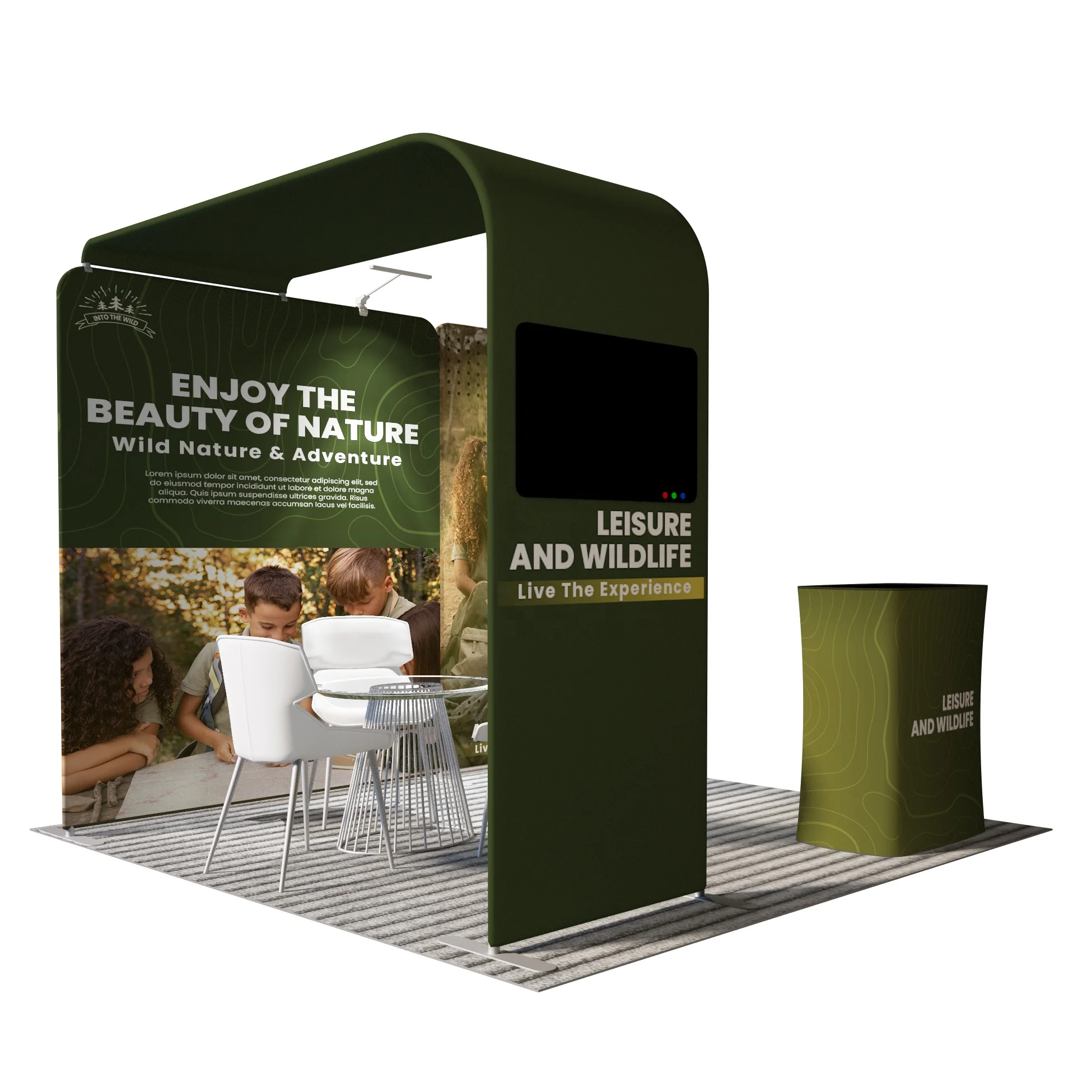 Trade Show Booth Equipment Custom 10*10ft Aluminum Tube Fabric Exhibition Display Booths