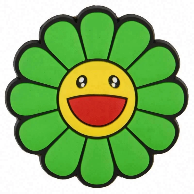 QY OME cartoon PVC rubber murakami Shoe Charms Accessories buttons for kids Shoe Decoration Accessories sunflower shoe charms